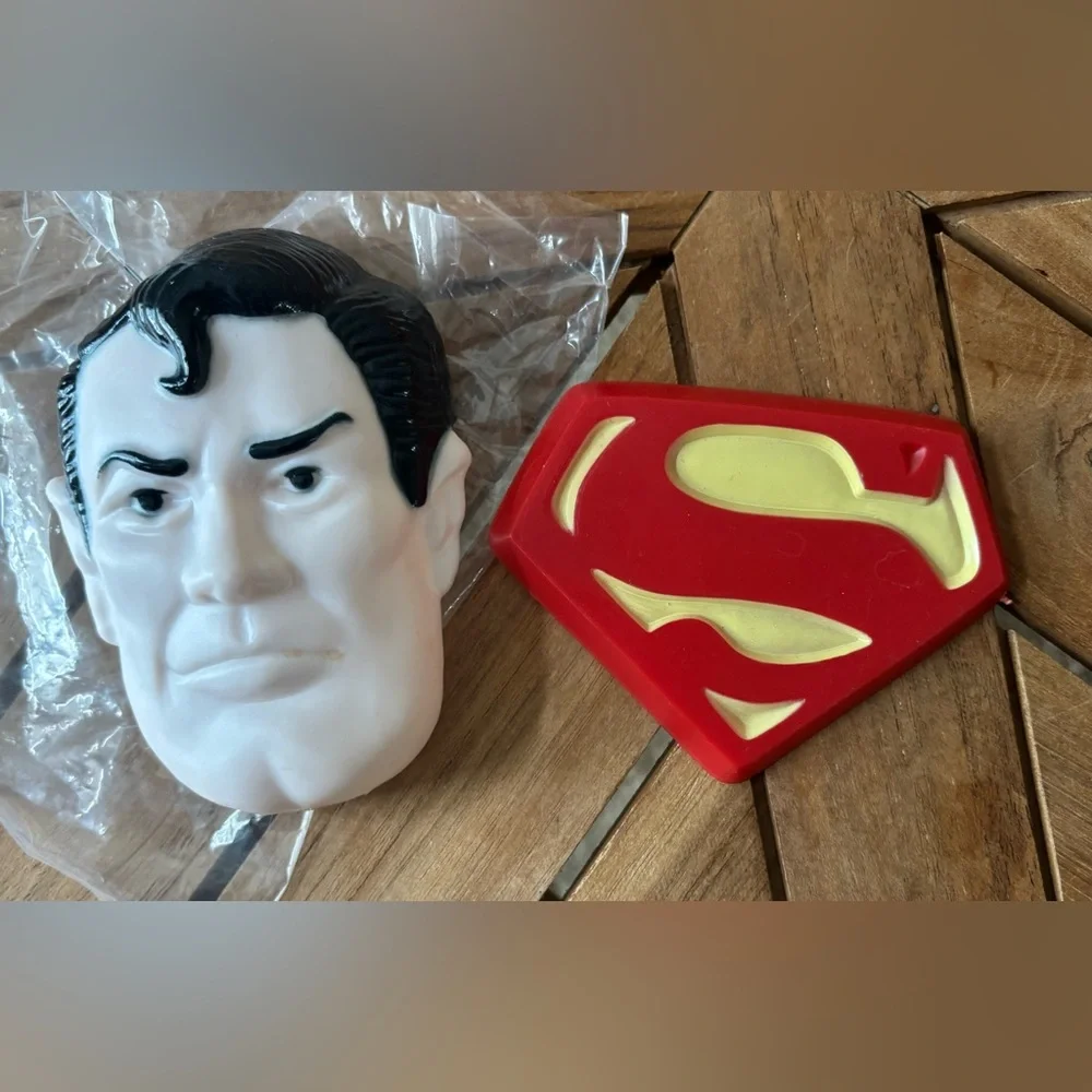 1977 Superman Cake Topper Set of 2 DC Comics Wilton Cakes UNUSED Superhero Party